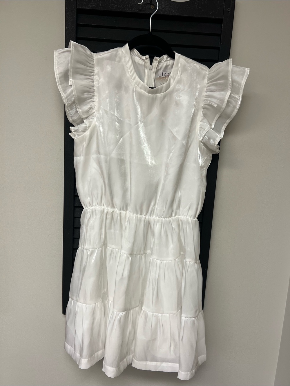 TCEC White Tiered Ruffle Sleeve Girls Dress